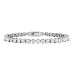 3.00ct Round Cut Lab Diamond Bezel Tennis Bracelet in Sterling Silver