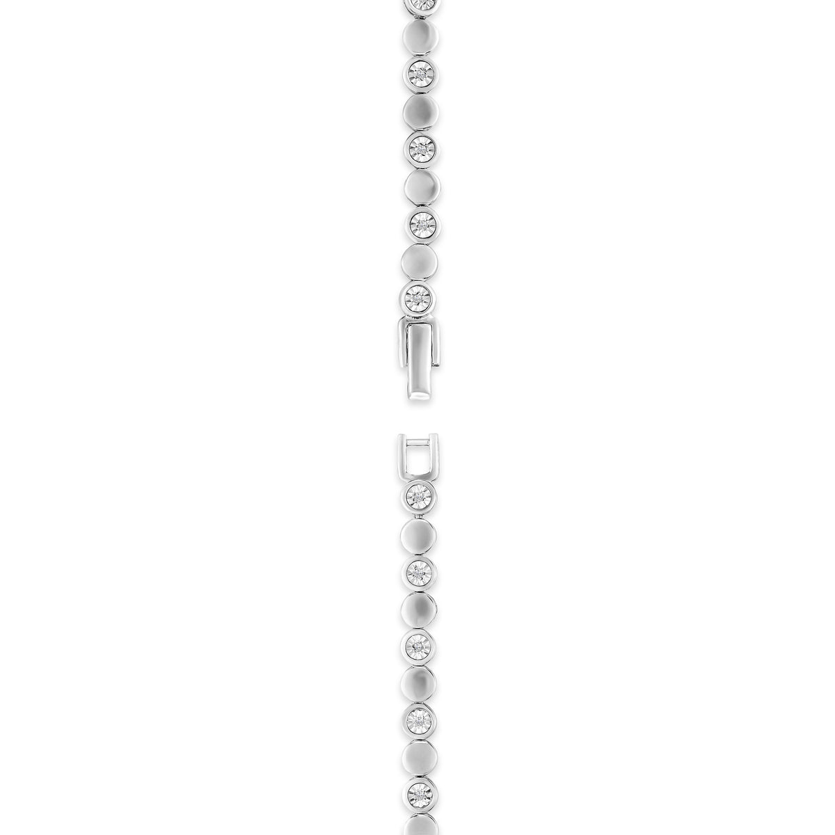 Lab Diamond Mens Tennis Bracelet Round Cut 0.10ct H/SI Silver