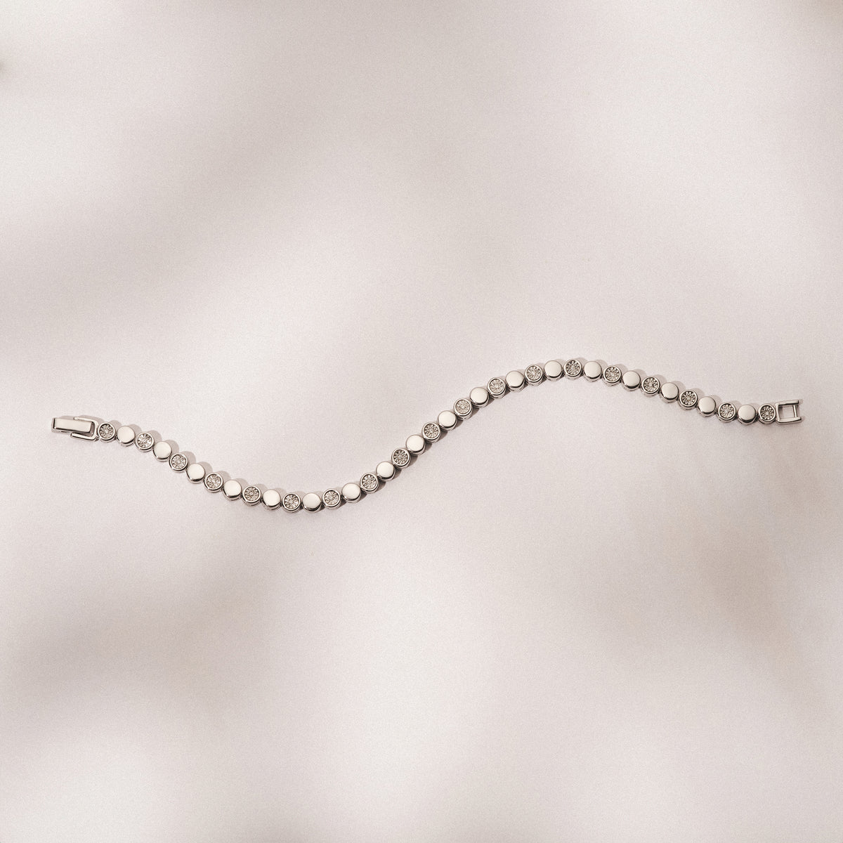 Lab Diamond Mens Tennis Bracelet Round Cut 0.10ct H/SI Silver