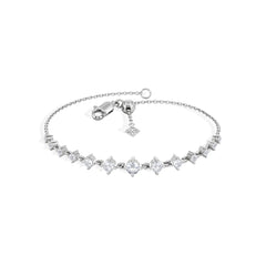 Moments 1.00ct Round Cut Lab Diamond Adjustable Tennis Bracelet in Sterling Silver