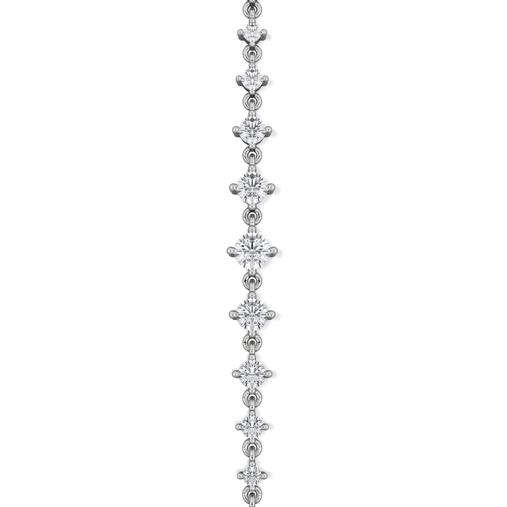 Moments 1.00ct Round Cut Lab Diamond Adjustable Tennis Bracelet in Sterling Silver