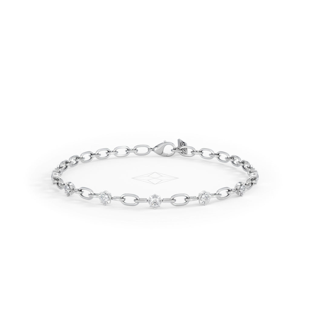 Bound Lab Diamond Link Bracelet 0.40ct Round Cut in Sterling Silver