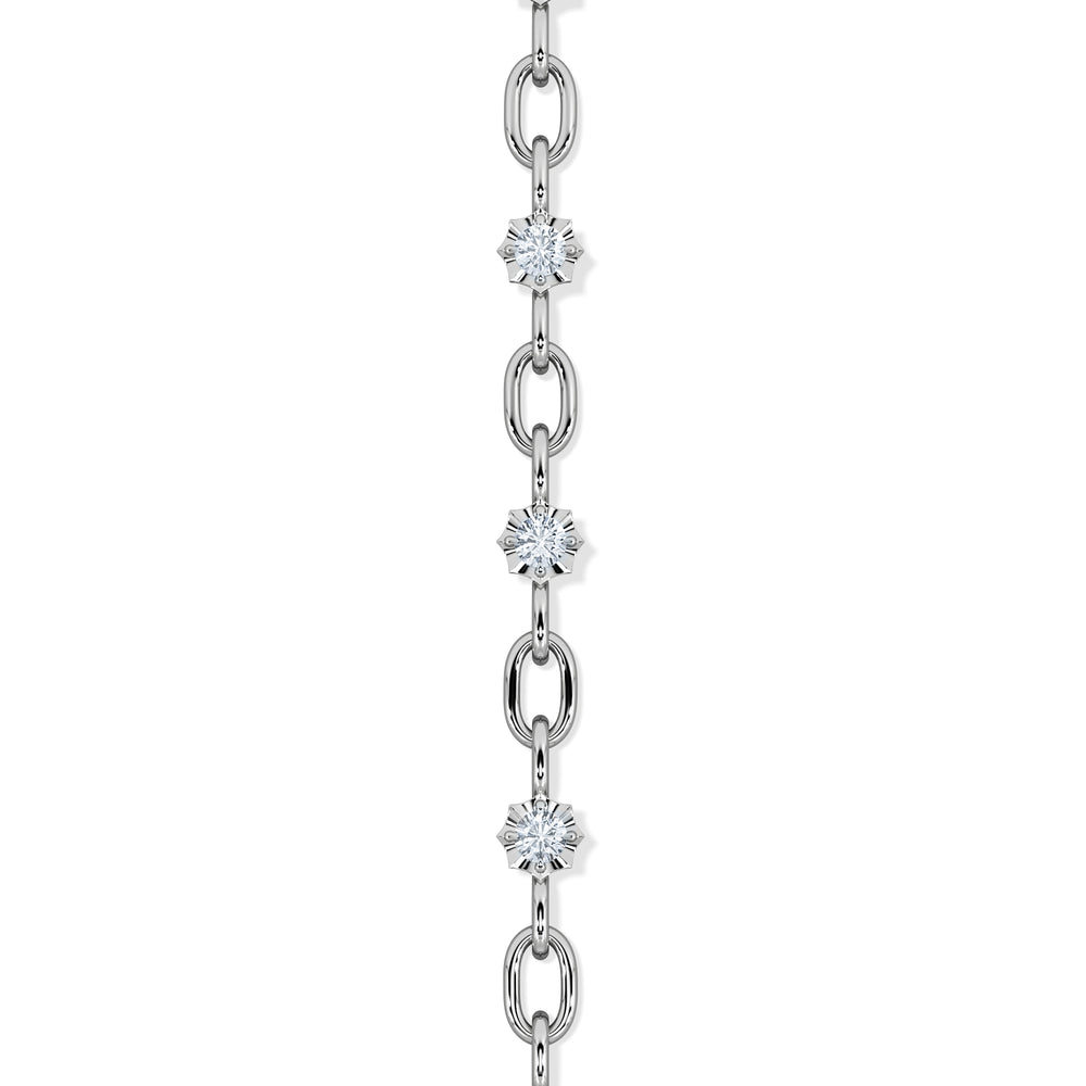 Bound Lab Diamond Link Bracelet 0.40ct Round Cut in Sterling Silver