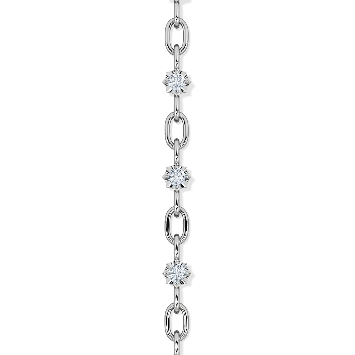 Bound Lab Diamond Link Bracelet 0.40ct Round Cut in Sterling Silver