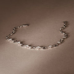 Bound Lab Diamond Link Bracelet 0.40ct Round Cut in Sterling Silver