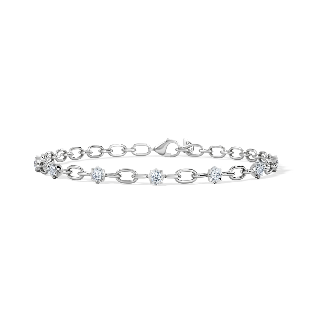 Bound Lab Diamond Link Bracelet 0.40ct Round Cut in Sterling Silver