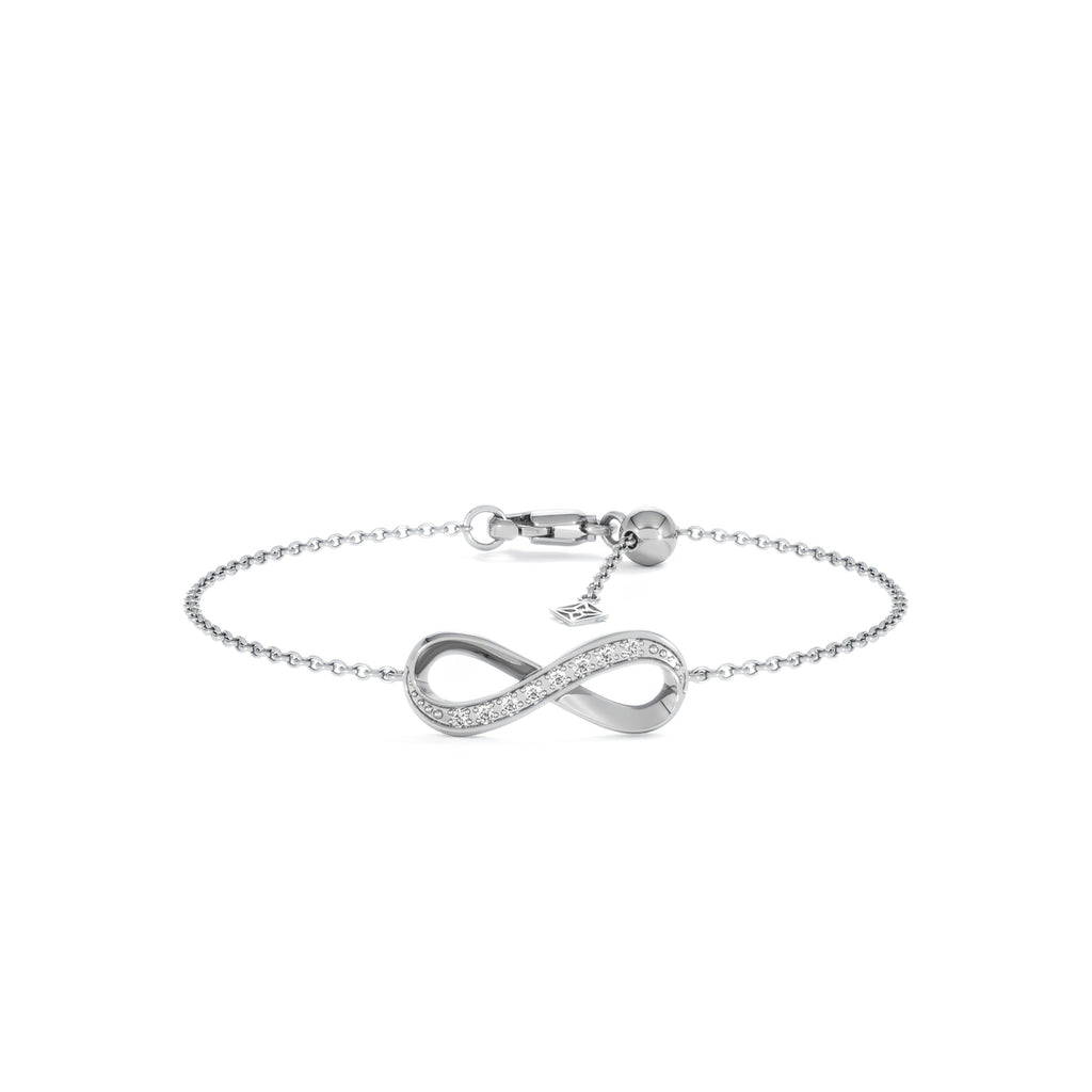 Infinity Love 0.08ct Lab Diamond Adjustable Bracelet in Sterling Silver