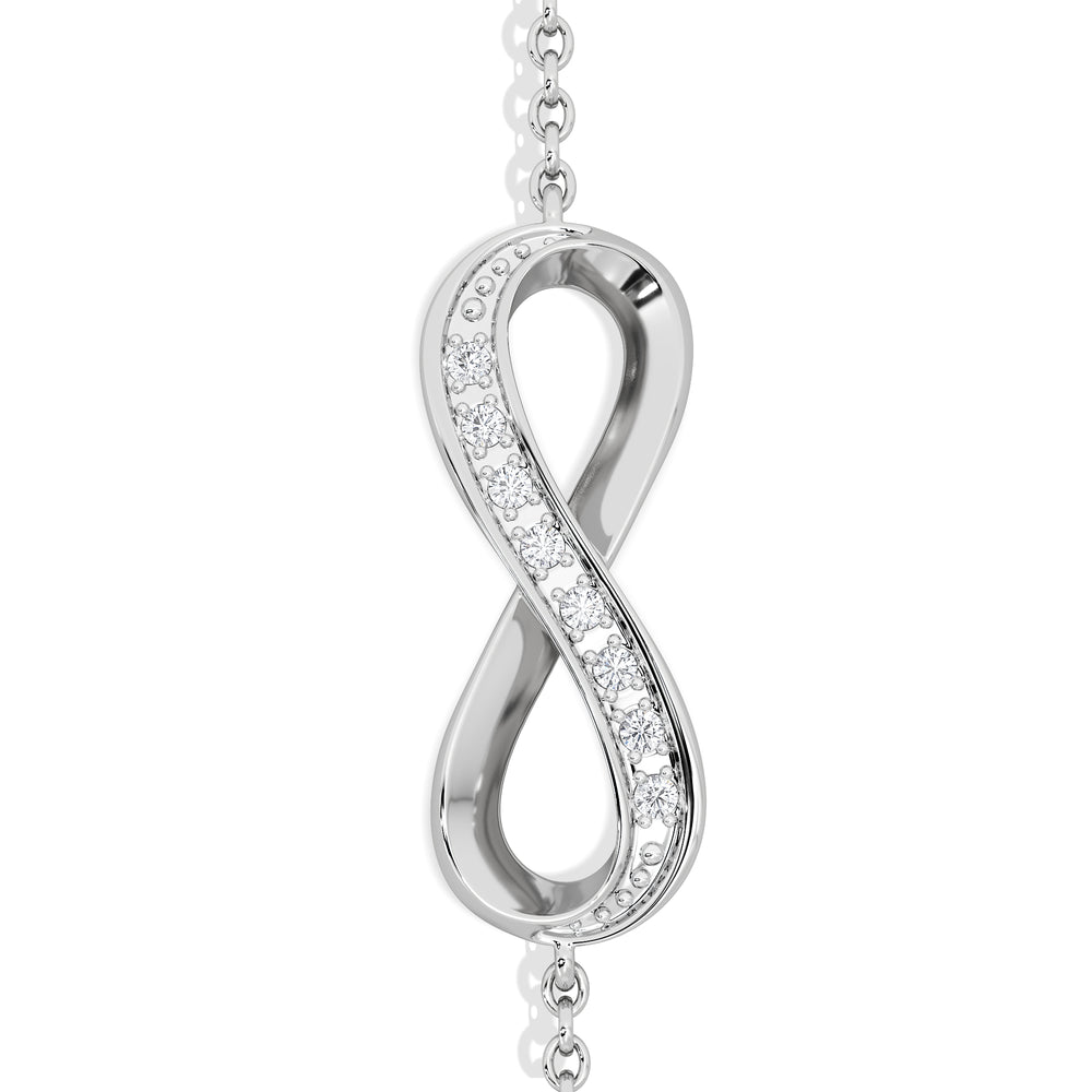 Infinity Love 0.08ct Lab Diamond Chain Bracelet in Sterling Silver