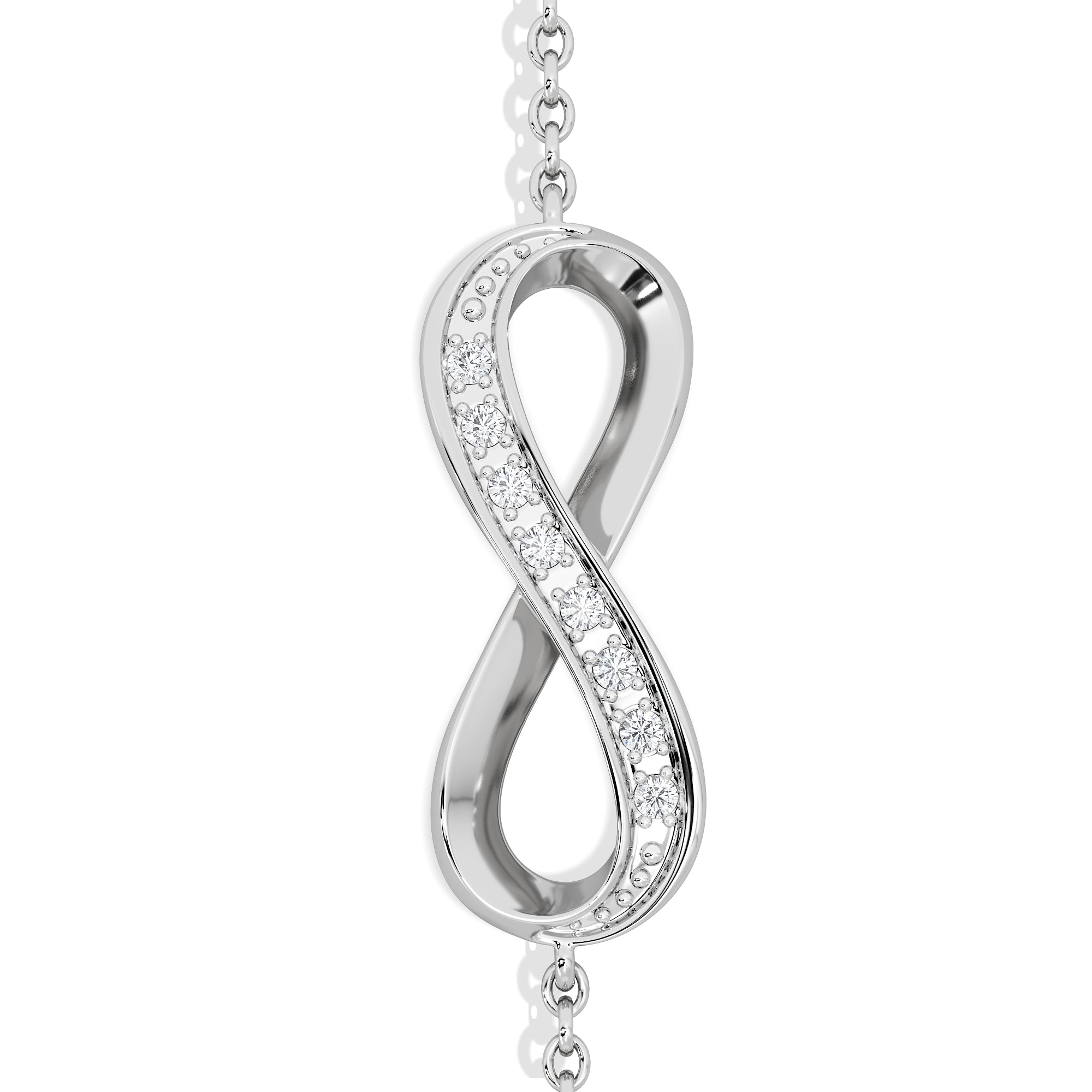 Infinity Love 0.08ct Lab Diamond Chain Bracelet in Sterling Silver