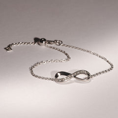 Infinity Love 0.08ct Lab Diamond Chain Bracelet in Sterling Silver