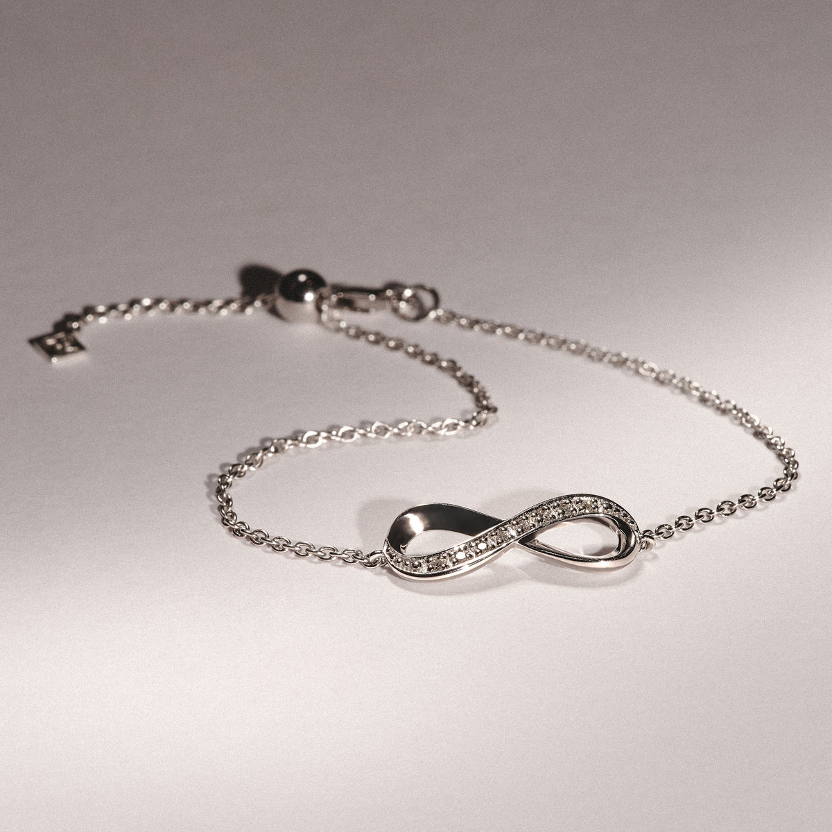 Infinity Love 0.08ct Lab Diamond Chain Bracelet in Sterling Silver