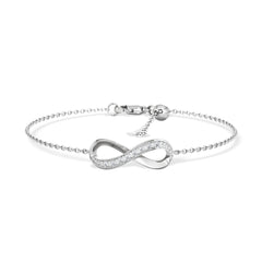 Infinity Love 0.08ct Lab Diamond Chain Bracelet in Sterling Silver