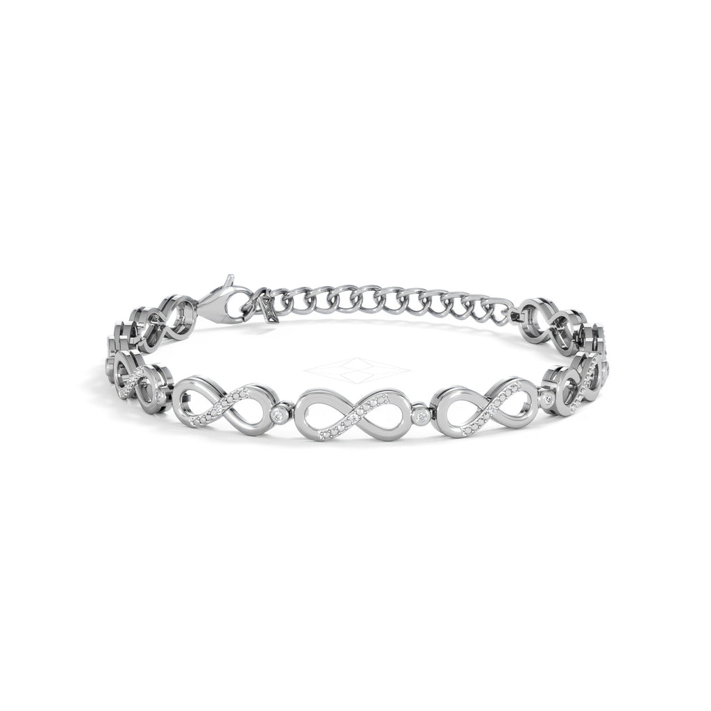 Infinity Love 0.05ct Lab Diamond Link Bracelet in Sterling Silver
