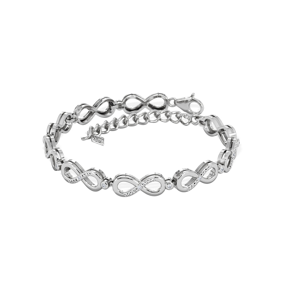 Infinity Love 0.05ct Lab Diamond Link Bracelet in Sterling Silver