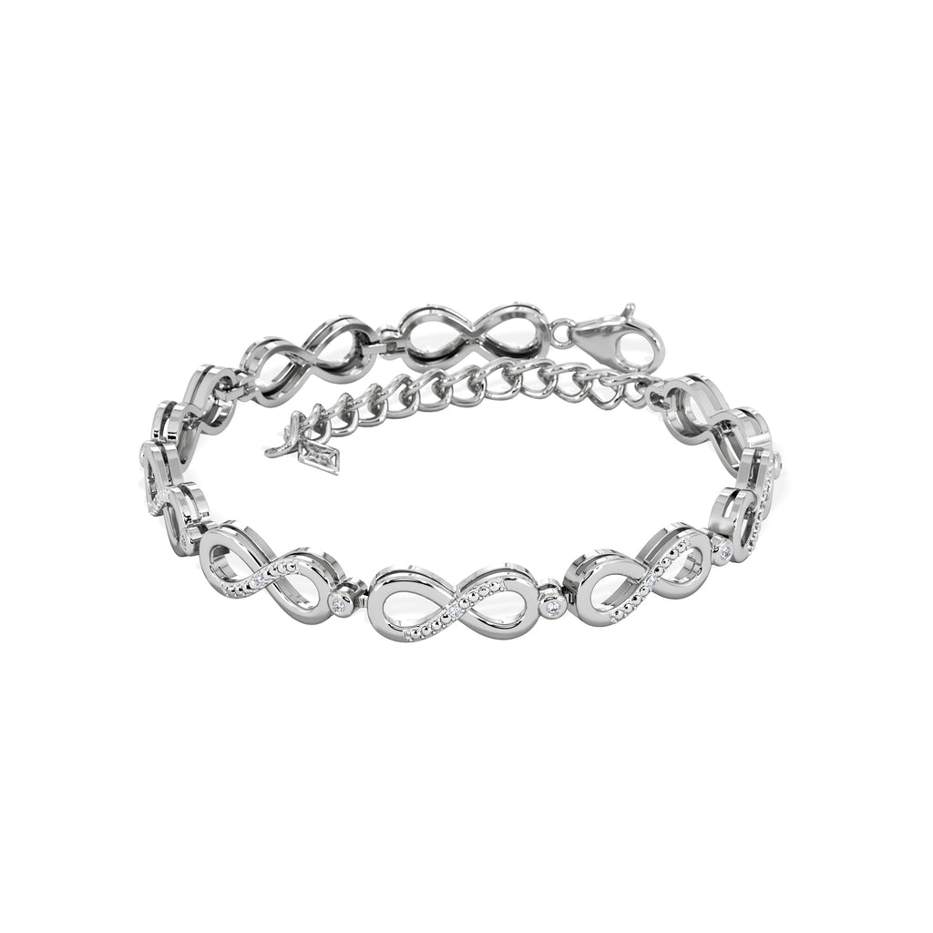 Infinity Love 0.05ct Lab Diamond Link Bracelet in Sterling Silver