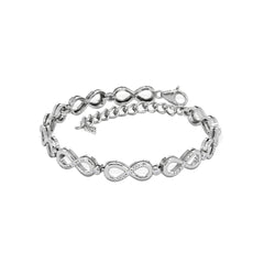 Infinity Love 0.05ct Lab Diamond Link Bracelet in Sterling Silver