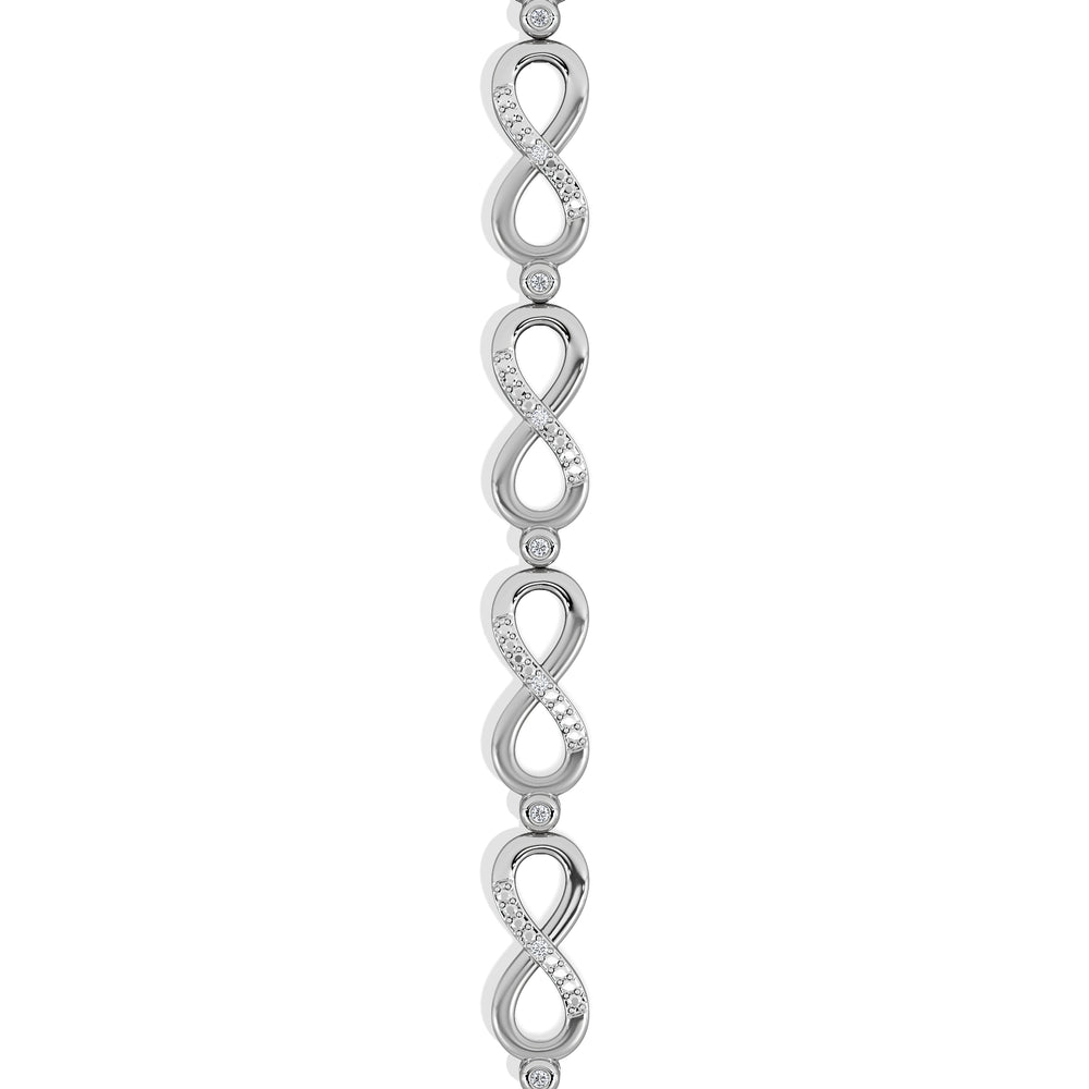 Infinity Love 0.05ct Lab Diamond Link Bracelet in Sterling Silver