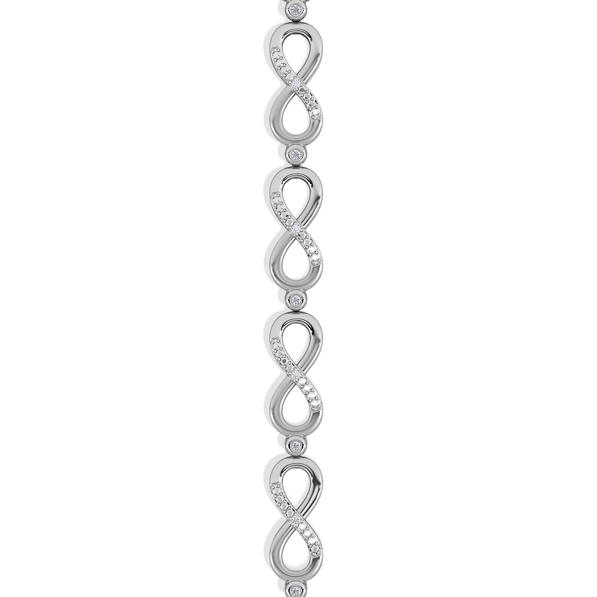 Infinity Love 0.05ct Lab Diamond Link Bracelet in Sterling Silver