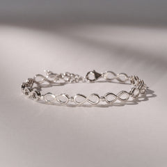 Infinity Love 0.05ct Lab Diamond Link Bracelet in Sterling Silver