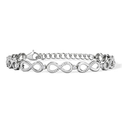 Infinity Love 0.05ct Lab Diamond Link Bracelet in Sterling Silver