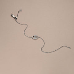 Evil Eye 0.21ct Sapphire Lab Diamond Adjustable Bracelet in Sterling Silver