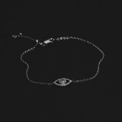 Evil Eye 0.21ct Sapphire Lab Diamond Adjustable Bracelet in Sterling Silver