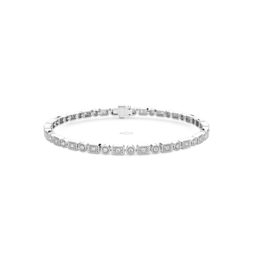 Mixed-Set 0.50ct Lab Diamond Tennis Bracelet in Sterling Silver