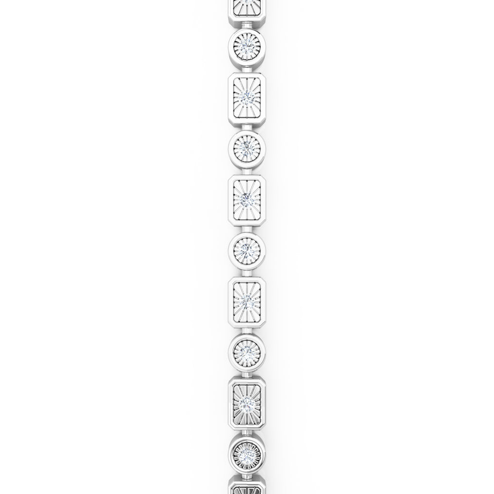 Mixed-Set 0.50ct Lab Diamond Tennis Bracelet in Sterling Silver