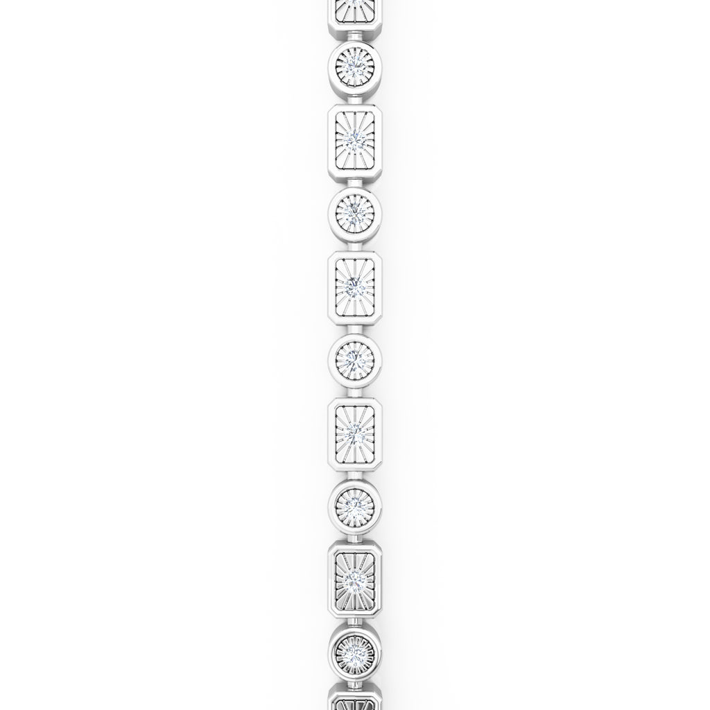 Mixed-Set 0.50ct Lab Diamond Tennis Bracelet in Sterling Silver