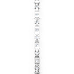 Mixed-Set 0.50ct Lab Diamond Tennis Bracelet in Sterling Silver