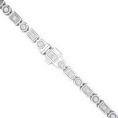 Mixed-Set 0.50ct Lab Diamond Tennis Bracelet in Sterling Silver