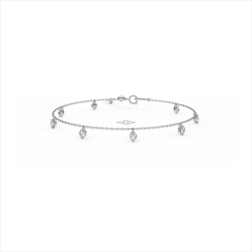 The Anklet - 0.50ct Round Cut Lab Diamond in Sterling Silver