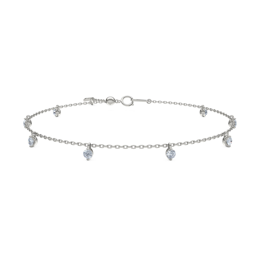 The Anklet - 0.50ct Round Cut Lab Diamond in Sterling Silver