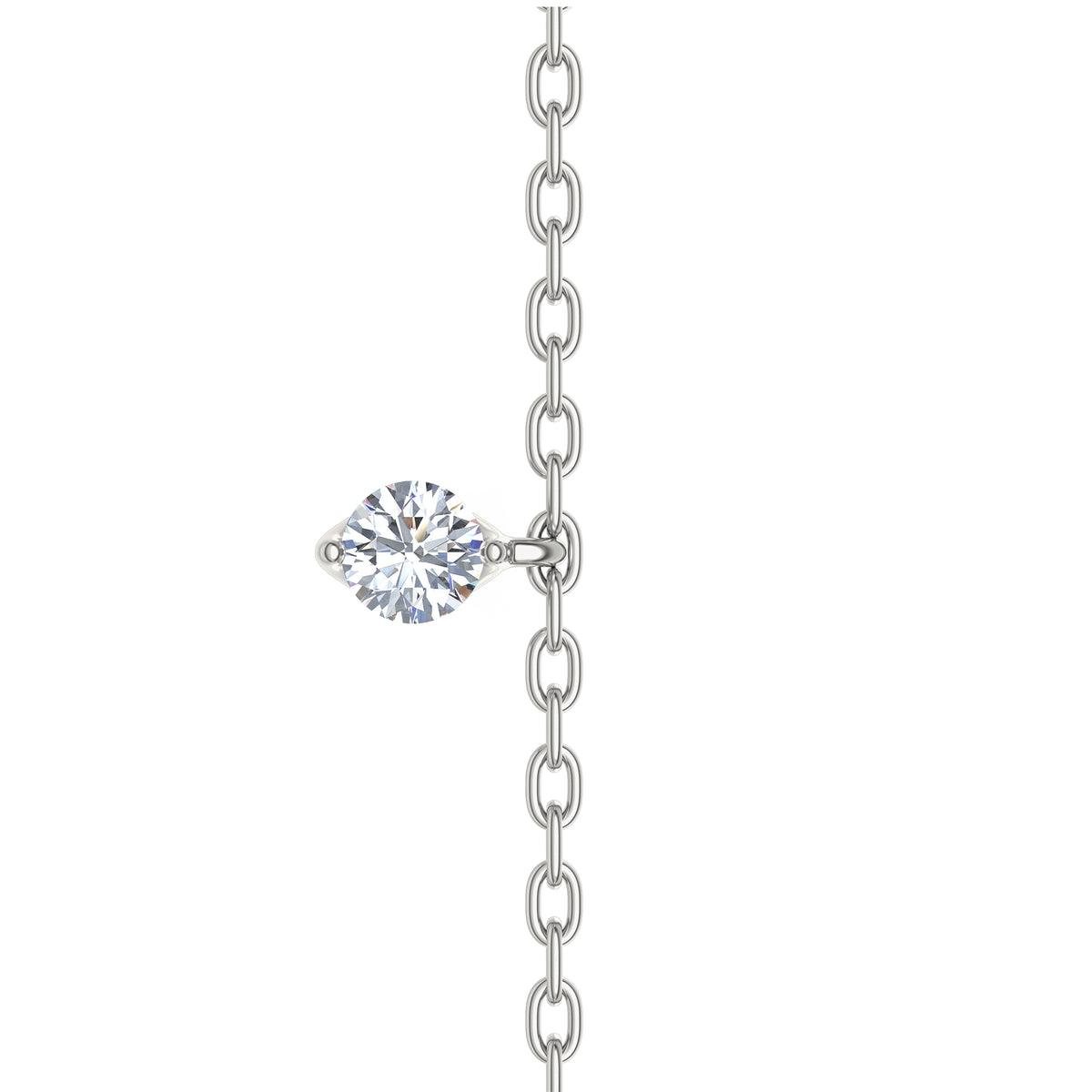 The Anklet - 0.50ct Round Cut Lab Diamond in Sterling Silver