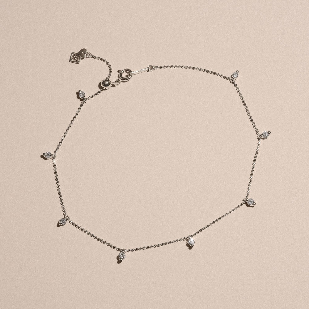 The Anklet - 0.50ct Round Cut Lab Diamond in Sterling Silver