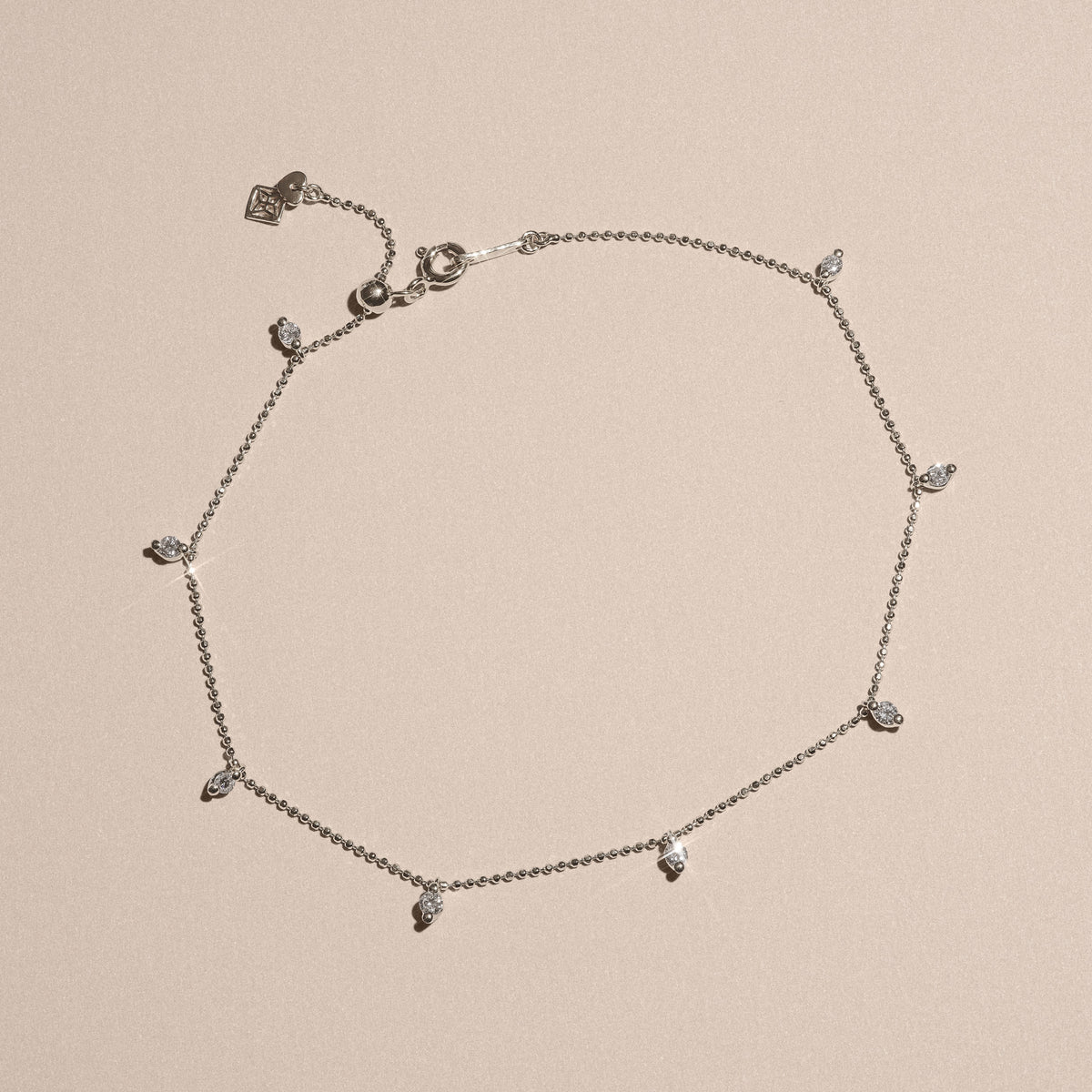 The Anklet - 0.50ct Round Cut Lab Diamond in Sterling Silver