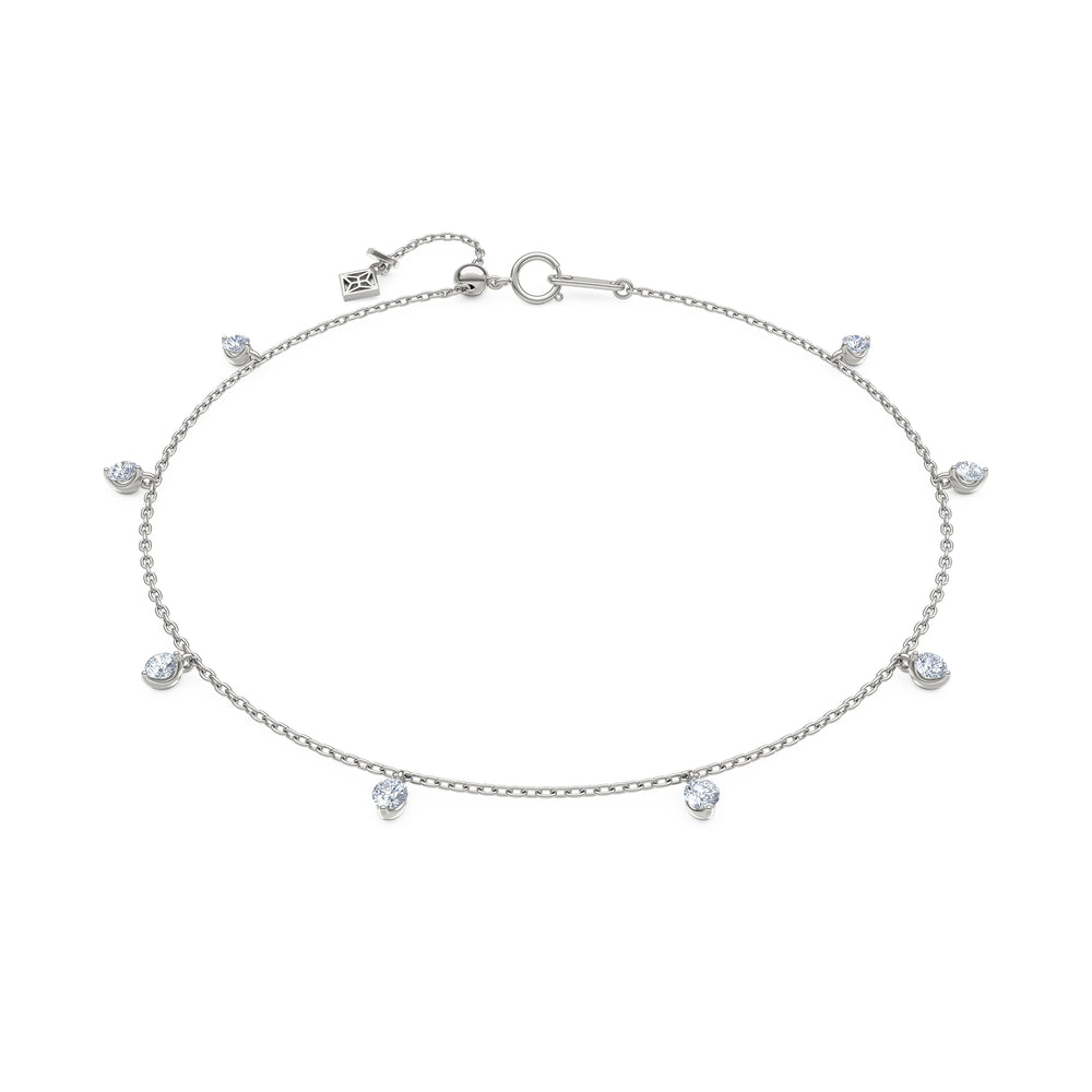The Anklet - 0.50ct Round Cut Lab Diamond in Sterling Silver