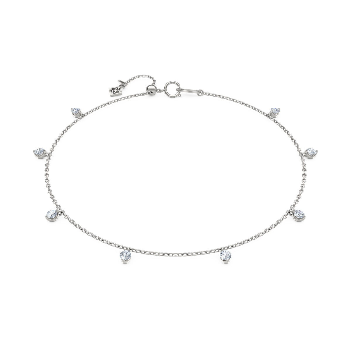 The Anklet - 0.50ct Round Cut Lab Diamond in Sterling Silver