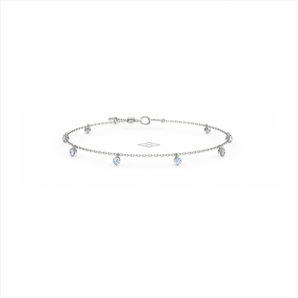 The Anklet - 1.00ct Round Cut Lab Diamond in Sterling Silver