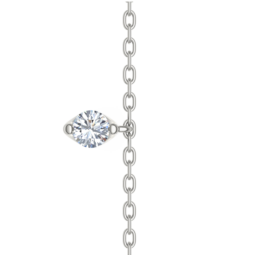 The Anklet - 1.00ct Round Cut Lab Diamond in Sterling Silver