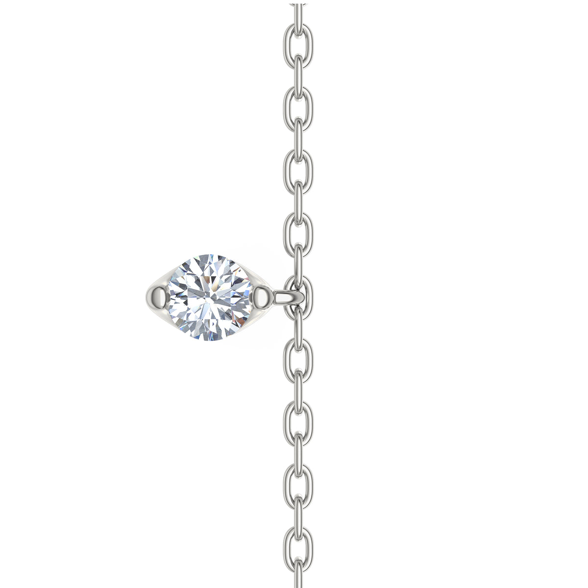 The Anklet - 1.00ct Round Cut Lab Diamond in Sterling Silver