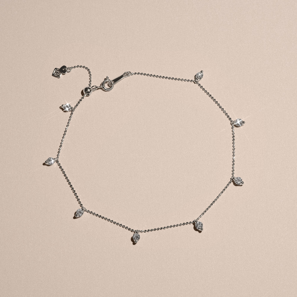 The Anklet - 1.00ct Round Cut Lab Diamond in Sterling Silver