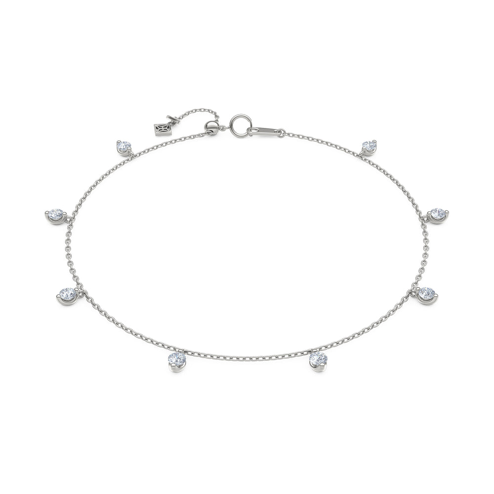 The Anklet - 1.00ct Round Cut Lab Diamond in Sterling Silver