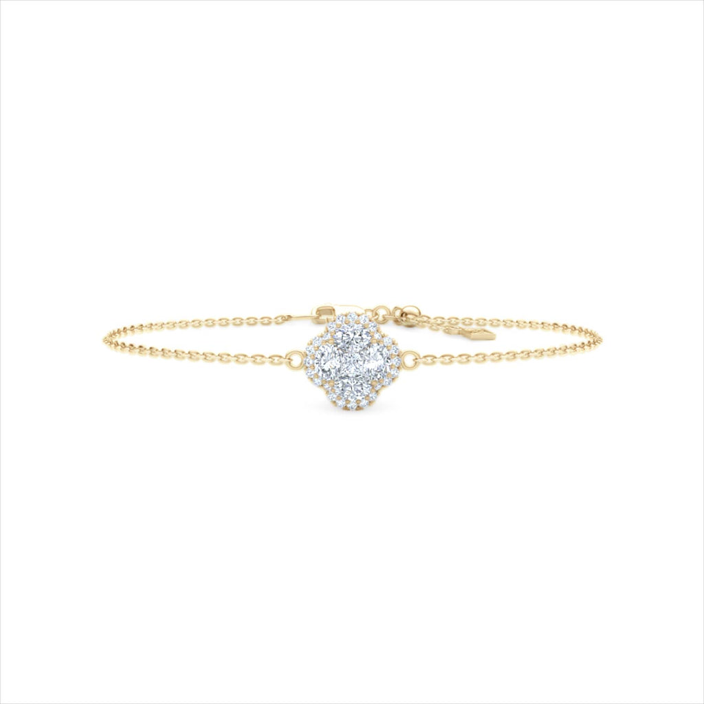 Alegria 0.91ct Lab Diamond Halo Bracelet in 9K Yellow Gold