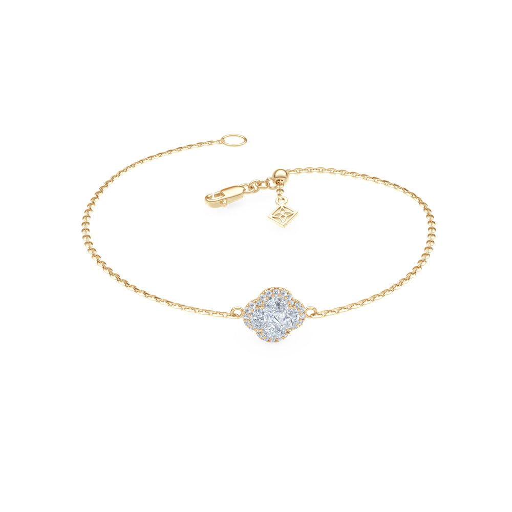 Alegria 0.91ct Lab Diamond Halo Bracelet in 9K Yellow Gold