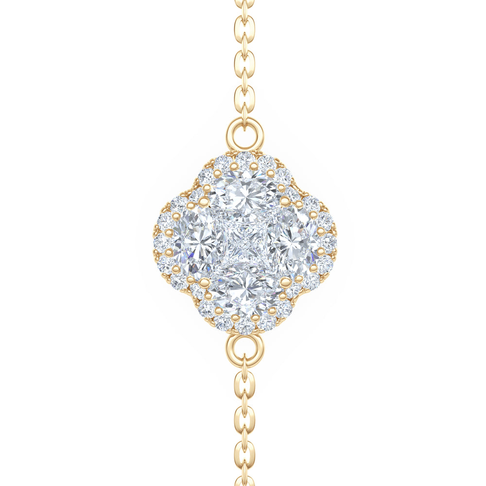 Alegria 0.91ct Lab Diamond Halo Bracelet in 9K Yellow Gold