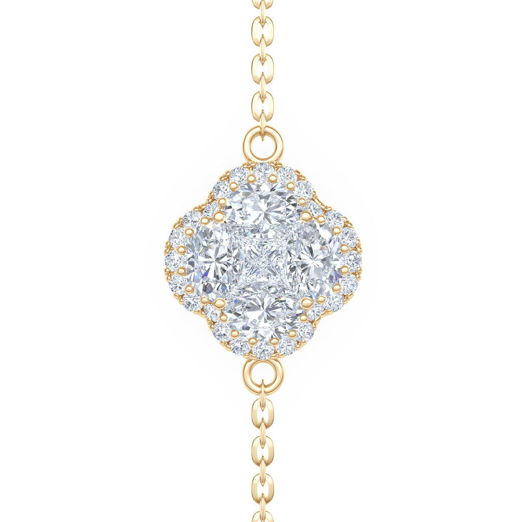 Alegria 0.91ct Lab Diamond Halo Bracelet in 9K Yellow Gold