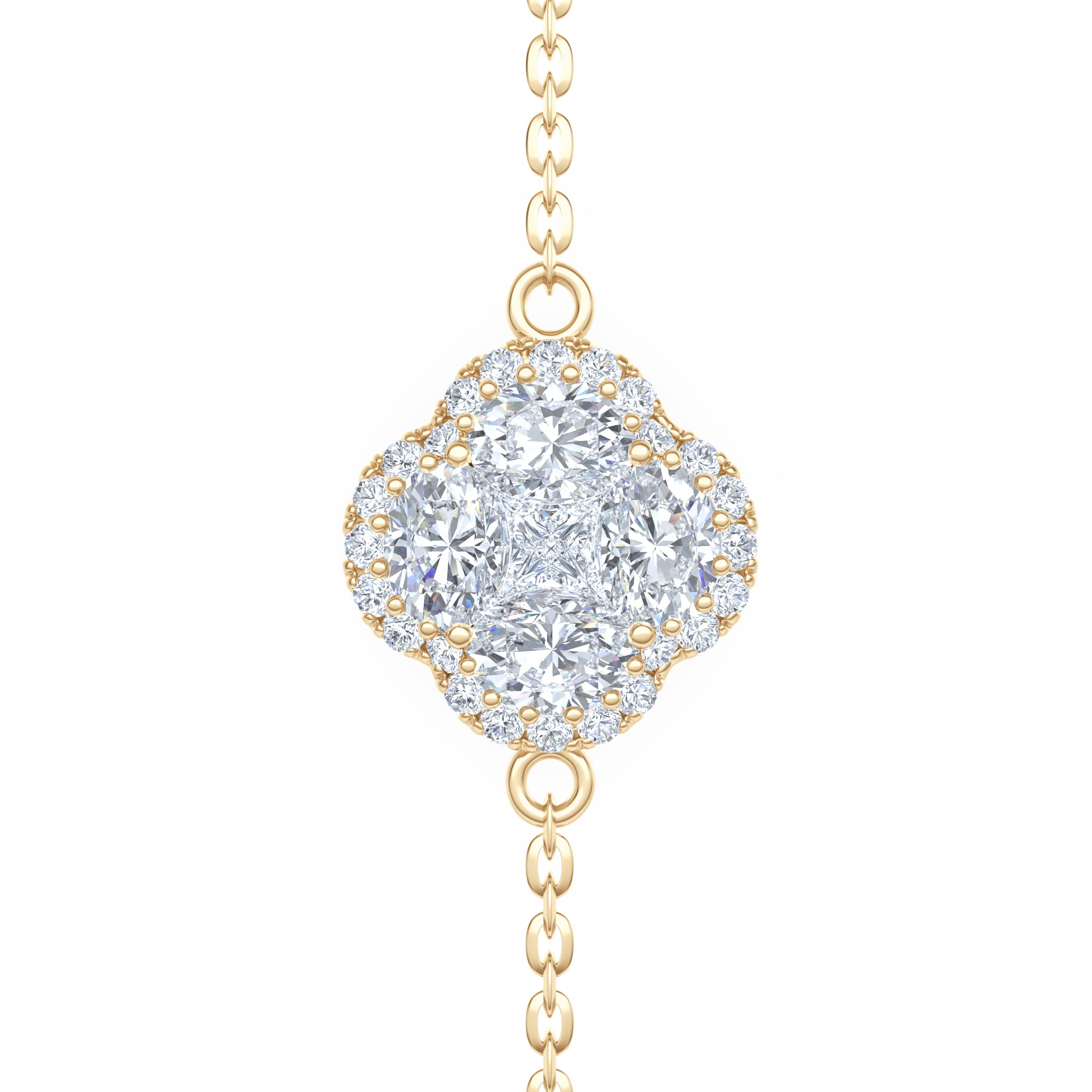 Alegria 0.91ct Lab Diamond Halo Bracelet in 9K Yellow Gold