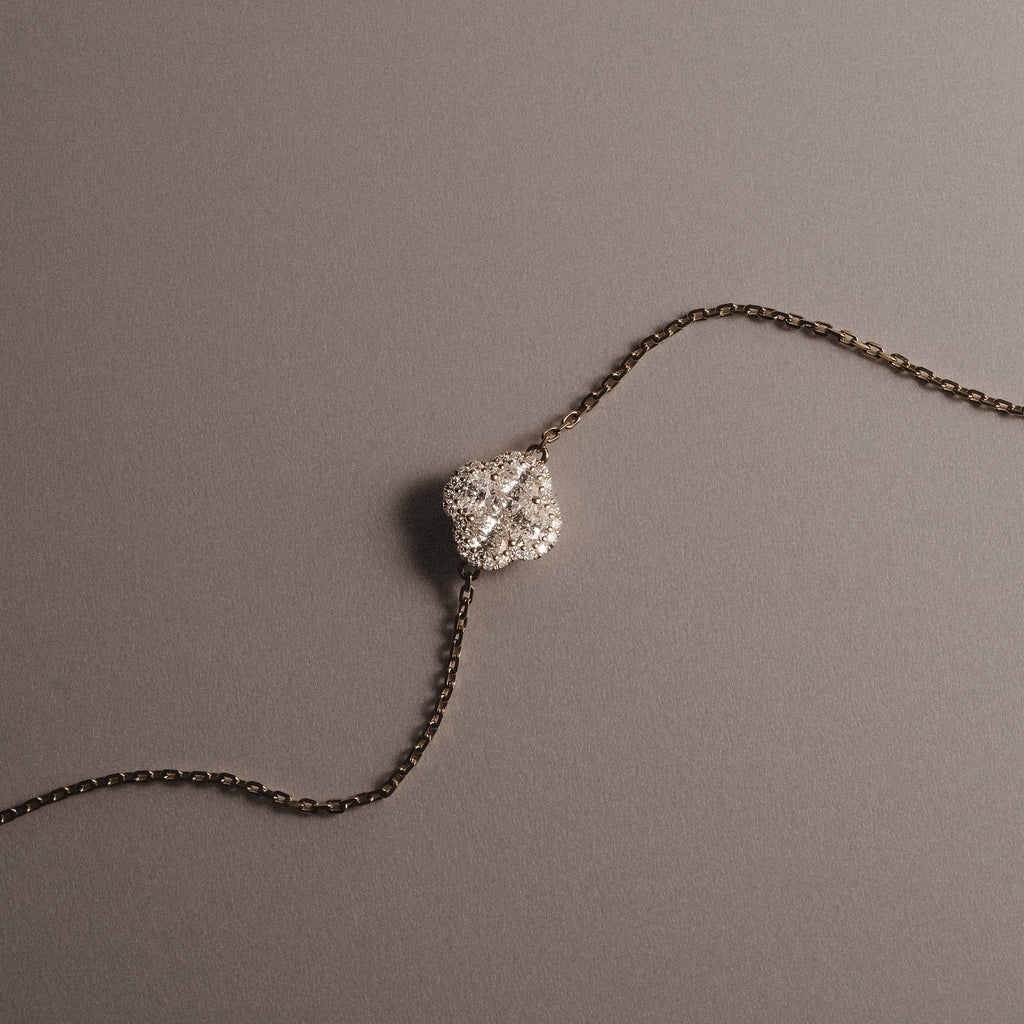 Alegria 0.91ct Lab Diamond Halo Bracelet in 9K Yellow Gold