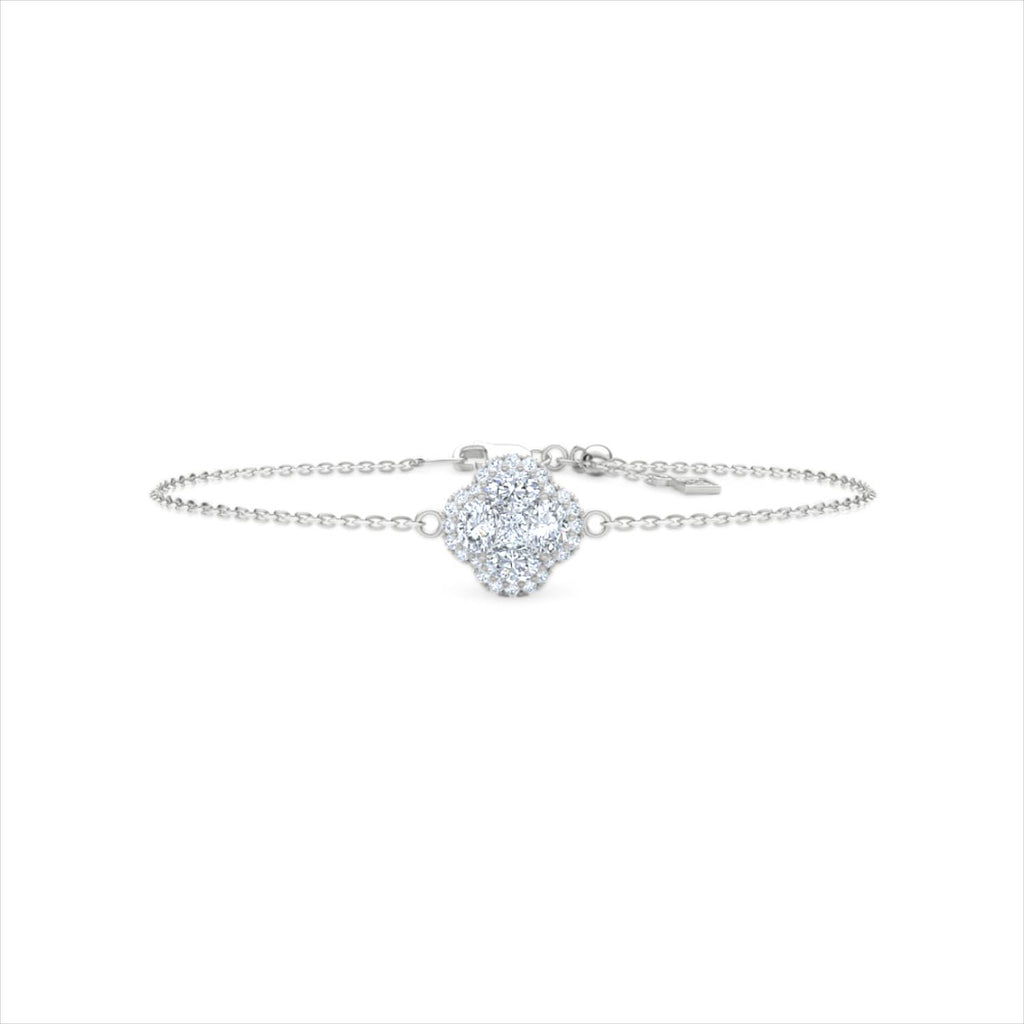 Alegria 0.91ct Lab Diamond Halo Bracelet in 9K White Gold
